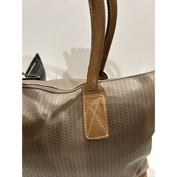 Vintage Ricardo of Beverly Hills Beige Tote Travel Overnight Carry All Bag - Picture 5 of 16